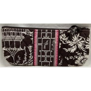 Vera Bradley Ming Garden Imperial Toile Print Pencil Pouch Cosmetic Bag. NEW